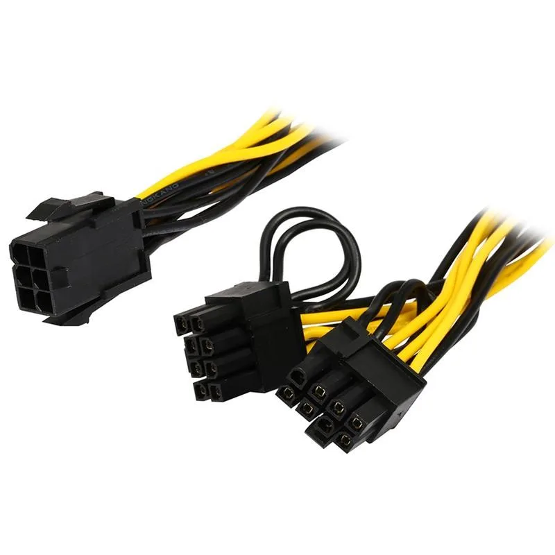 EN-Labs EN-Labs PCIe 6pin to 2×8pin(6+2) Power Splitter Cord 6 inch 18AWG — product photo