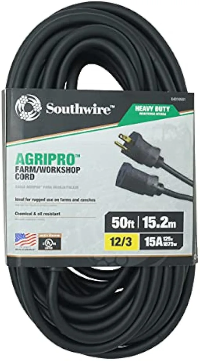 TAURKENAM TAURKENAM 12/3 SJTOW 15A 50ft Heavy Duty Extension Cord power adapter — product photo