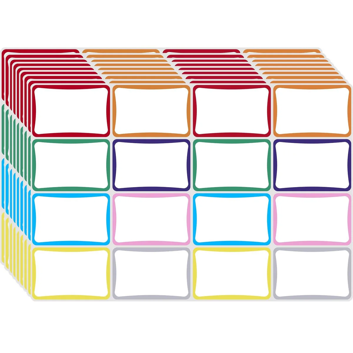  Homrelaxy Name Tag Stickers 512 Pcs 32 Sheets 2x3 Inch Multicolor Matte — product photo