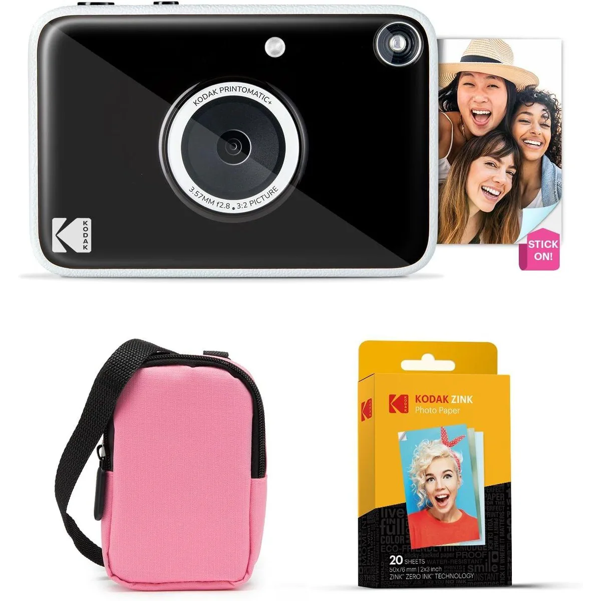 Kodak Kodak Printomatic+ 10MP instant film camera pink bundle 20 prints — product photo