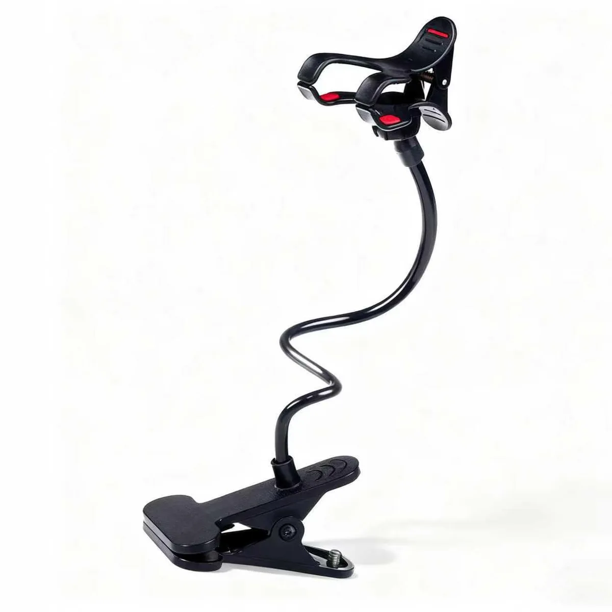 GENERIC Universal Cell Phone Holder Black 360° Gooseneck Clamp 16×10×8 cm 115 g — product photo