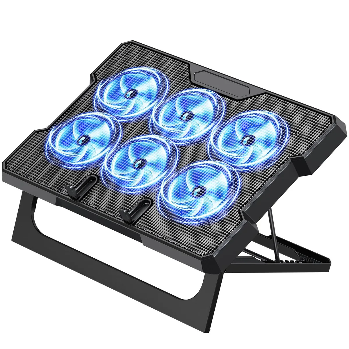 ENHANCE CR169 laptop cooling pad 17.3 inch 6 fans 9 tilt angles 2 height levels blue — product photo