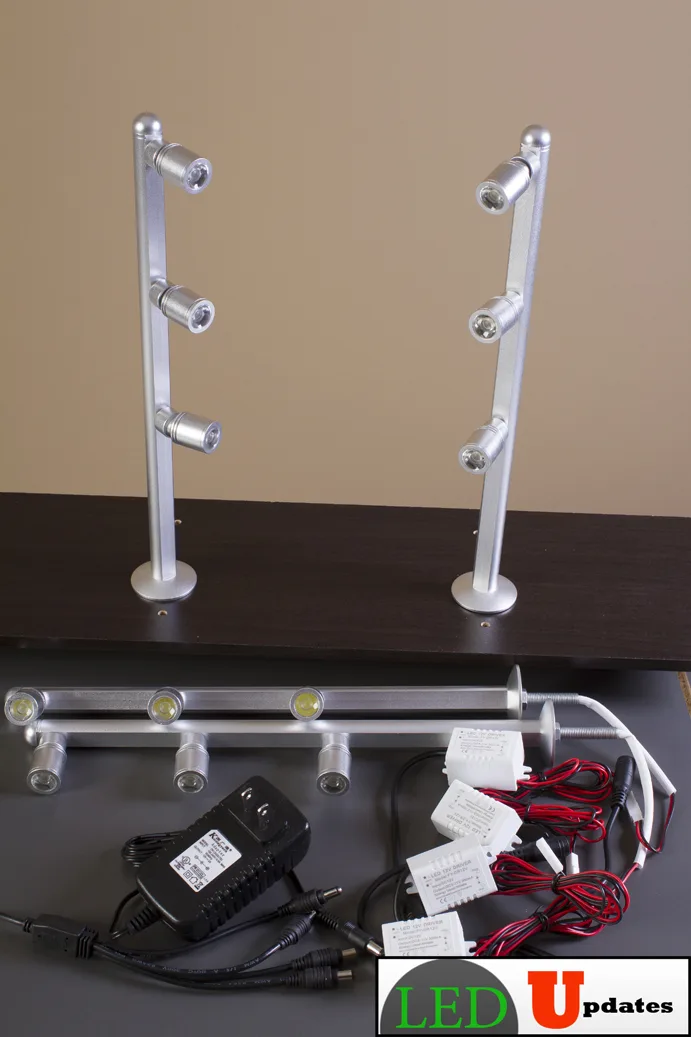 LED Updates LED Updates Jewelry LED Pole Light FY-53 Silver 6000K Set of 2 — product photo