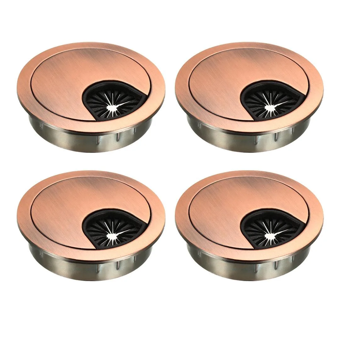 Unique-Bargains Unique-Bargains 2" Zinc Alloy Desk Grommet 4 Pcs Red Bronze — product photo