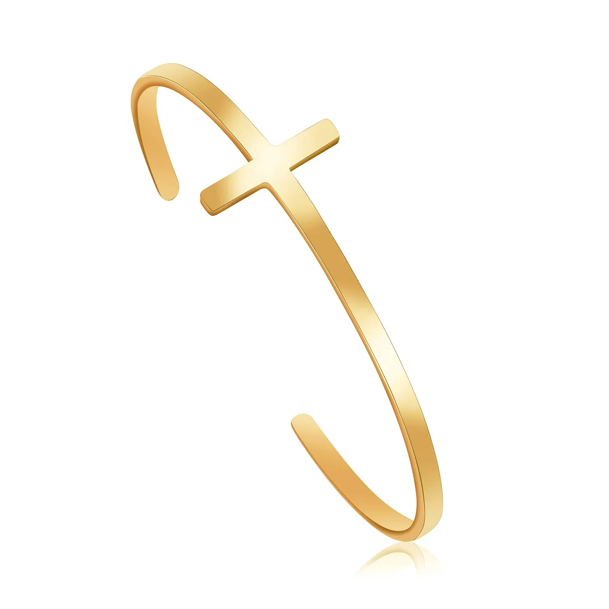  Memgift Cross Bracelet 316L Stainless Steel Gold 2.5 inch — product photo