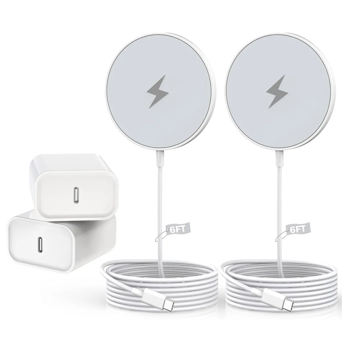 Luisport Luisport 2-pack 15W MagSafe wireless charger 6ft with PD block — product photo