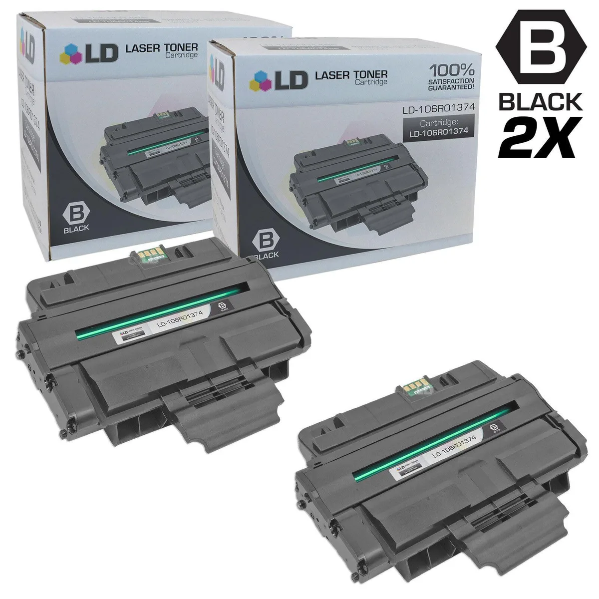 LD Products LD Products Compatible Toner Cartridge 106R1374 High Yield Black 2-Pack — product photo