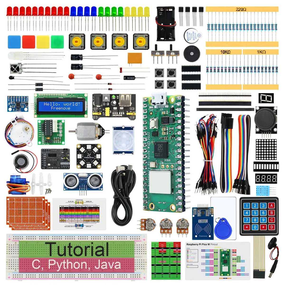 KEHIPI KEHIPI Ultimate Starter Kit for Raspberry Pi Pico W 224 Items 119 Projects 767-Page Tutorial — product photo
