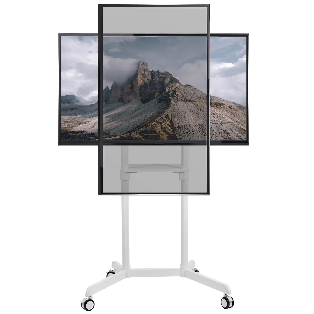 VIVO VIVO White Mobile Portrait to Landscape TV Cart 32-88in 154lbs — product photo