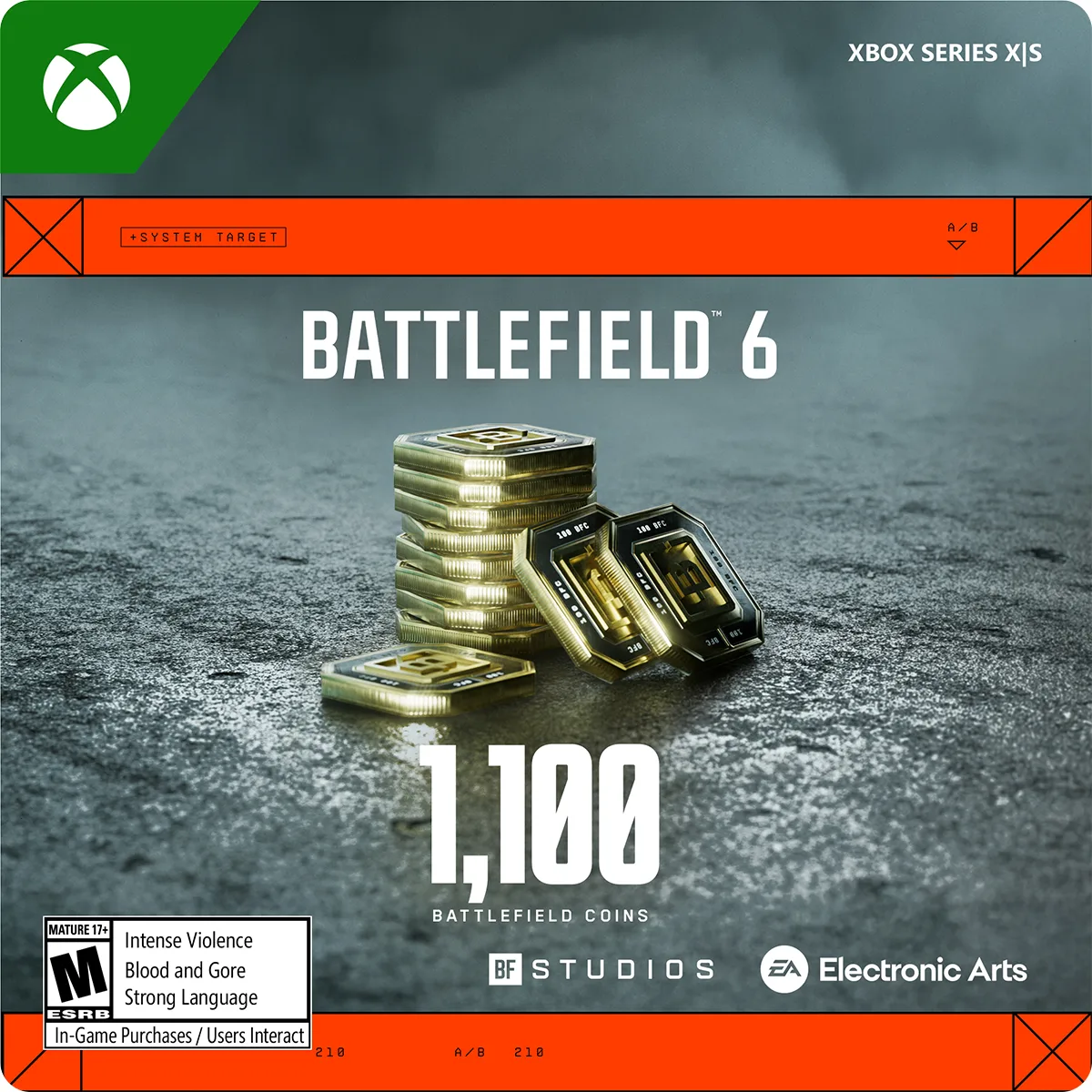 Electronic Arts Electronic Arts 7F6-00915 Battlefield 6 1100 BFC Xbox Series X|S downloadable game — product photo