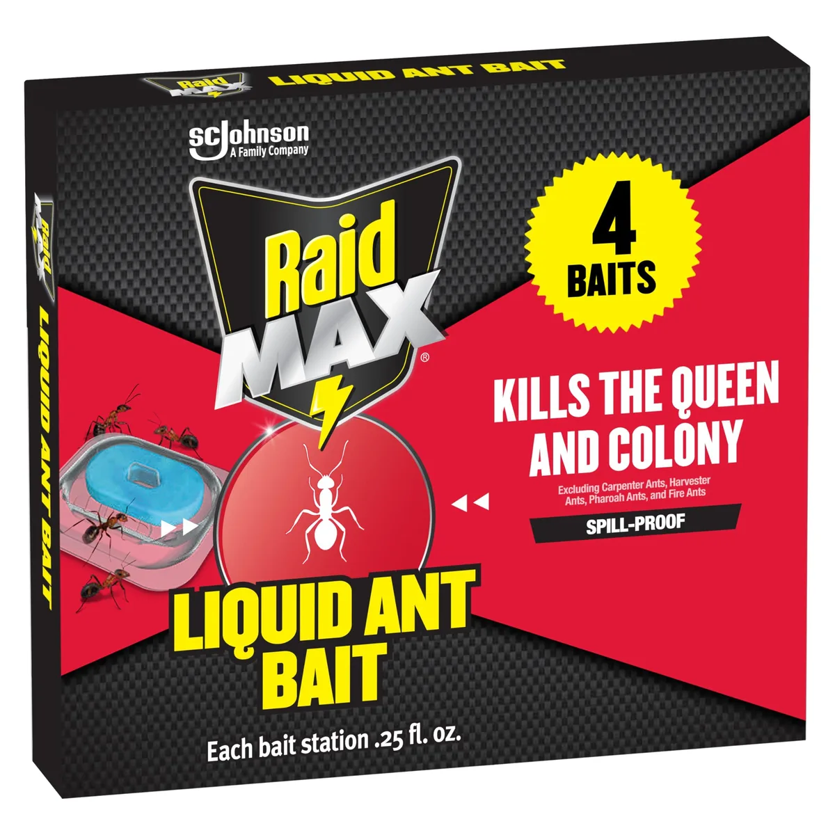 Four small white rectangular plastic bait stations in a clear blister pack