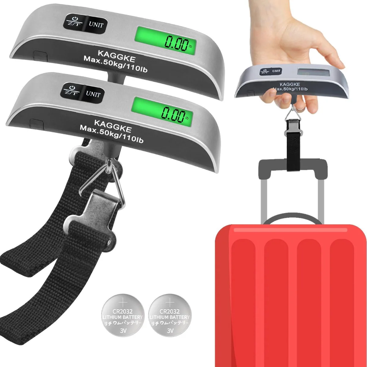 SOEWIOU SOEWIOU T-8 Digital Luggage Scale 110LB/50KG Silver — product photo