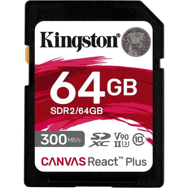Kingston Technology Corp. Kingston Technology Corp. SDR2/64GB 64GB SDXC UHS-II V90 memory card — product photo