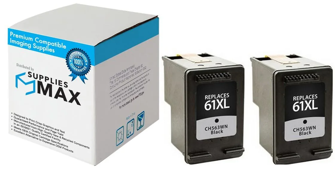 SuppliesMax SuppliesMax 61XL Black Ink Cartridge 2 Pack 480 Pages — product photo