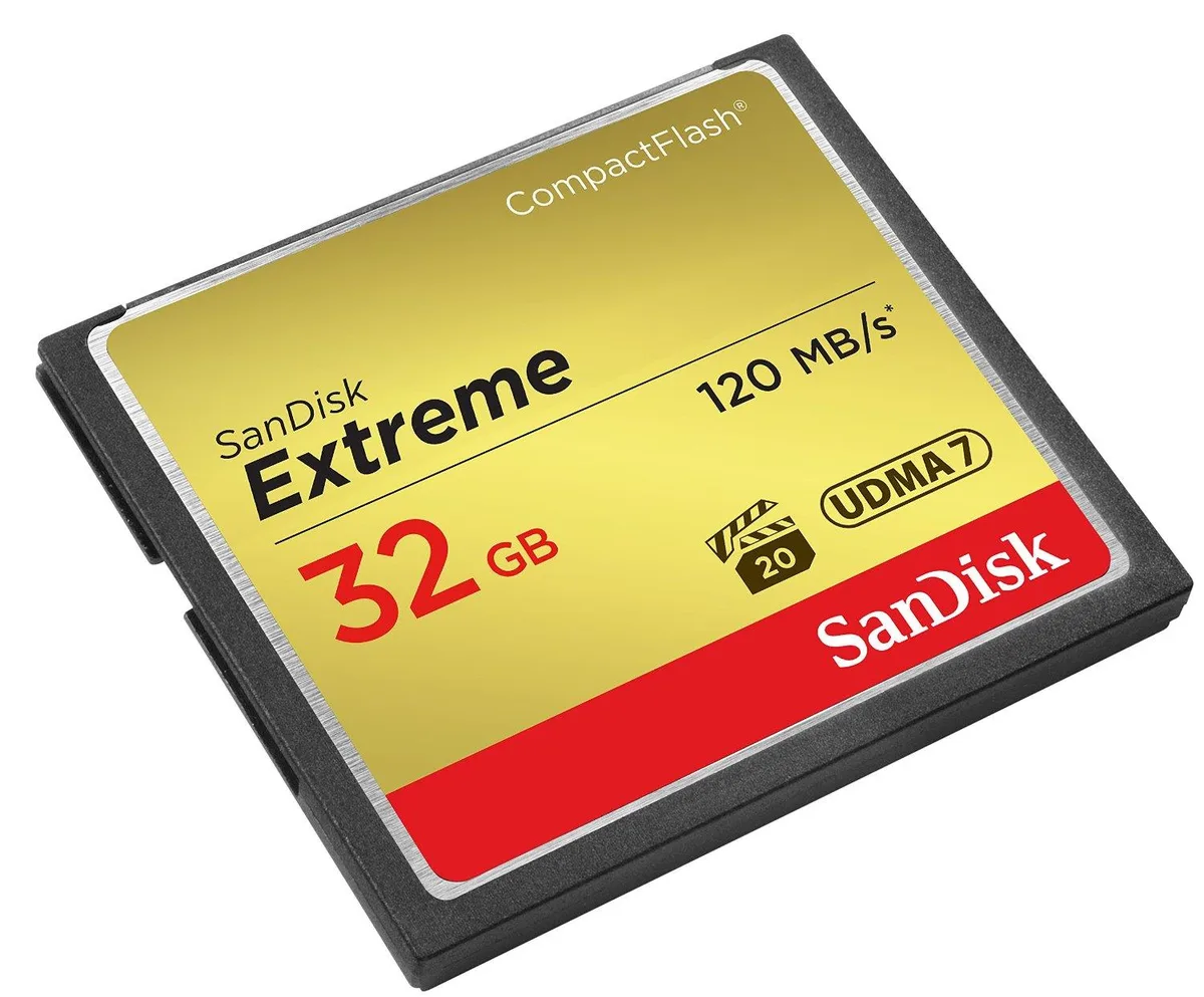 SanDisk SanDisk Extreme CompactFlash 32 GB 120 MB/s Read 85 MB/s Write — product photo