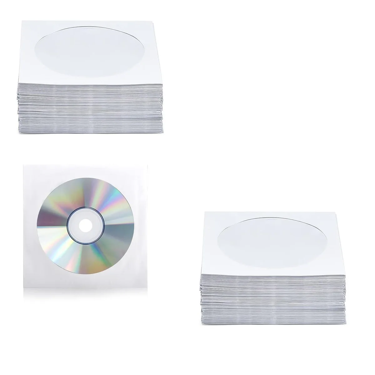  QoTang 200 CD DVD Sleeves White Paper 3 Inch — product photo