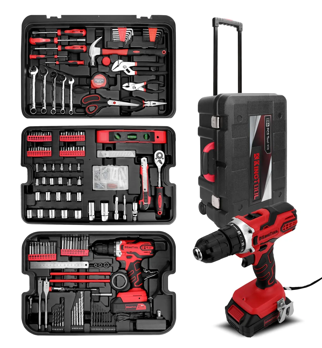 Audiovox - Generic Audiovox - Generic DS-HDT001-325 286-piece tool storage with 21V cordless drill — product photo