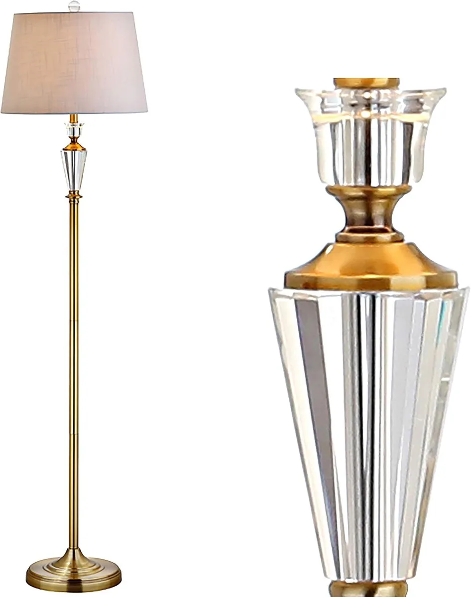 TUKO TUKO Harper 61" Crystal Metal LED Floor Lamp Brass Gold Clear — product photo