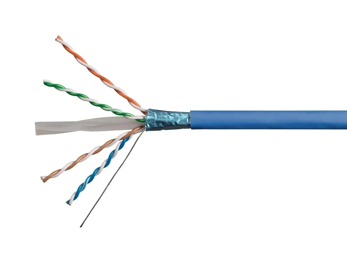 Monoprice Inc. Monoprice Inc. 141485 Cat6A network ethernet cable 500 ft Blue solid F/UTP 23AWG 550MHz CMR — product photo