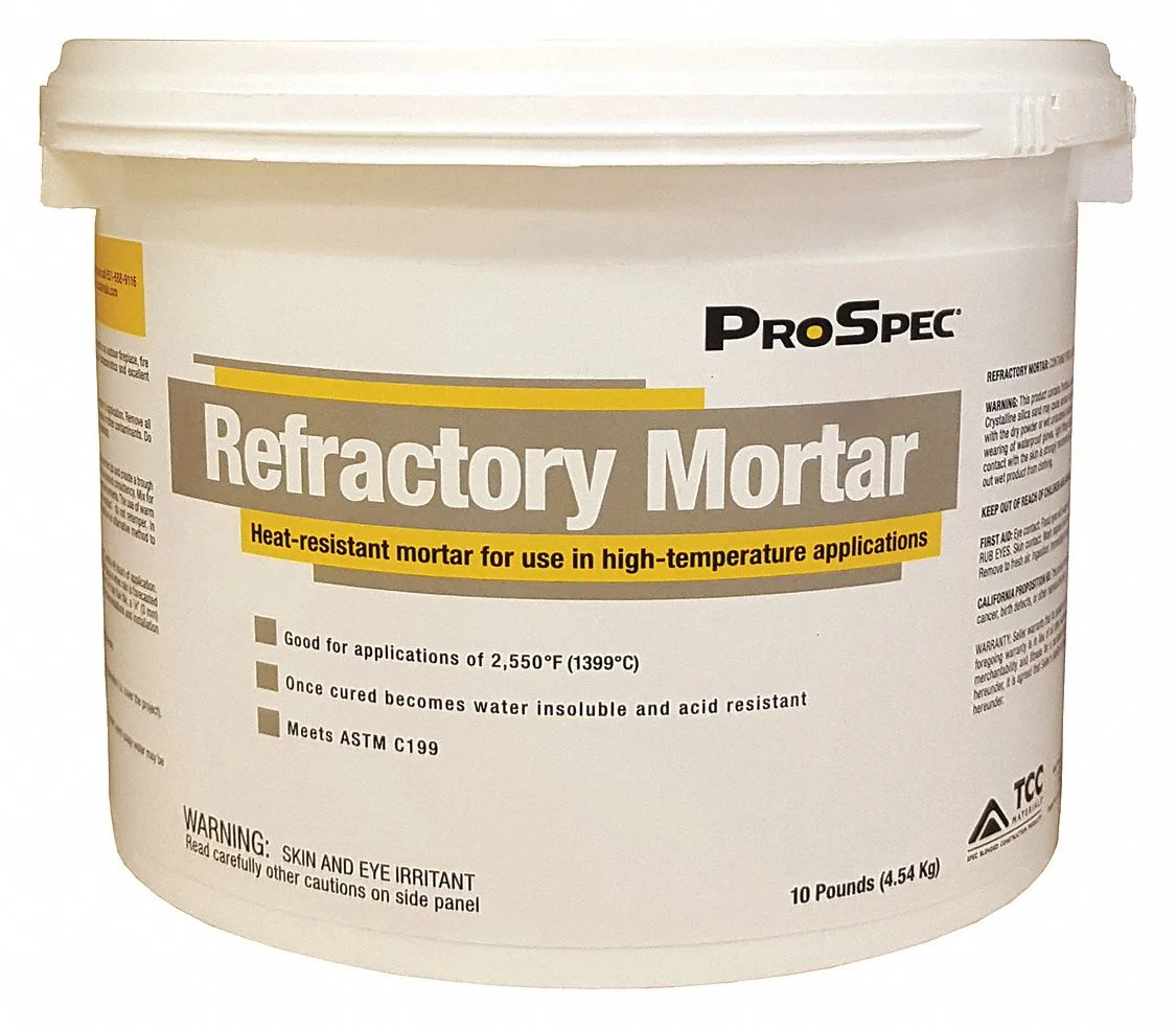 Gray 10 lb refractory mortar pail powder form