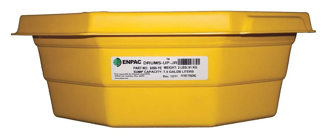 Yellow hexagonal polyethylene spill tray 22 3/4 in diameter 7 1/2 in high