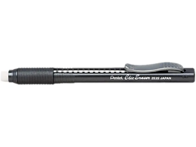 Pentel of America, Ltd. Pentel of America, Ltd. ZE22A Clic Eraser, Black/White — product photo