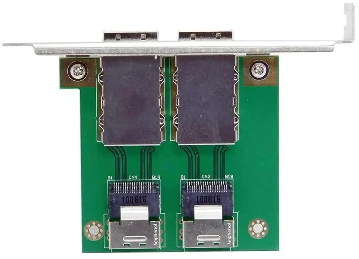 SMUGDESK SMUGDESK DualPorts Mini SAS SFF8088 to SFF8087 PCBA Adapter with PCI Bracket — product photo