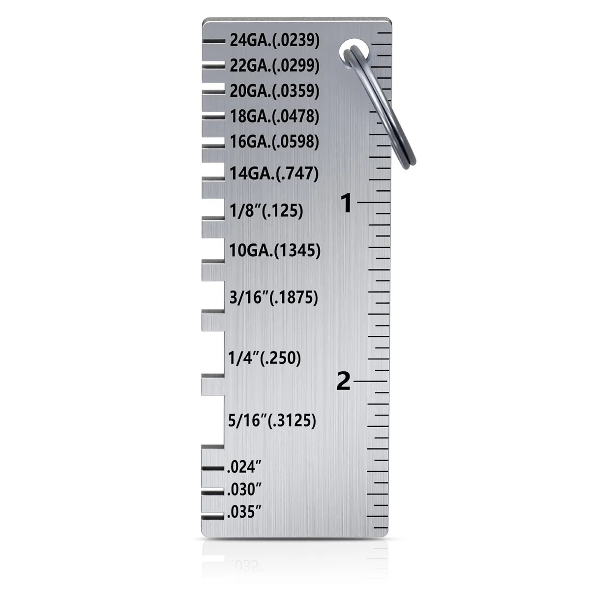 Portable Metal Sheet Thickness Gauge Stainless Steel 24GA 7.2x2.5cm — product photo