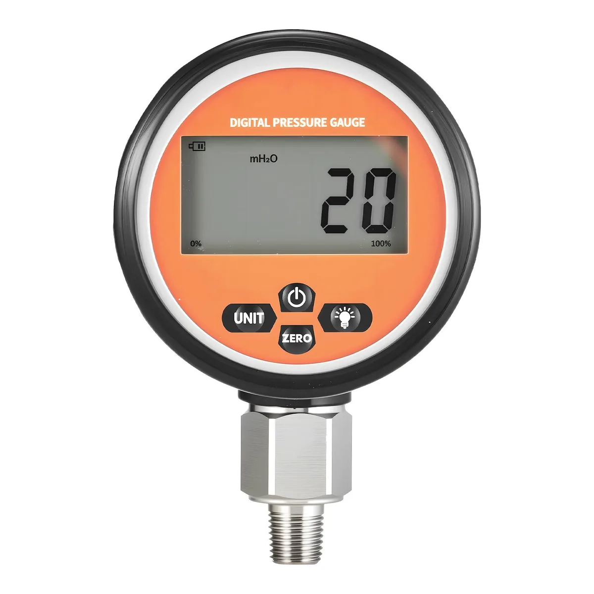 VEVOR VEVOR Digital Hydraulic Pressure Gauge 0-10000 PSI 0-700 Bar 1/4 NPT Stainless Steel — product photo