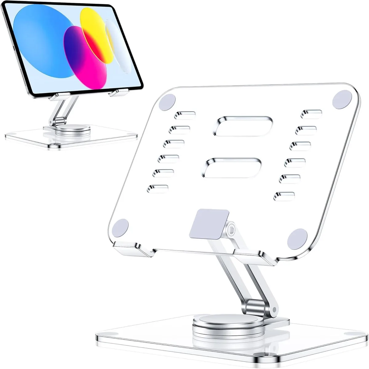 MCHOSE MCHOSE Acrylic Tablet Stand 360 Rotating Foldable Clear — product photo