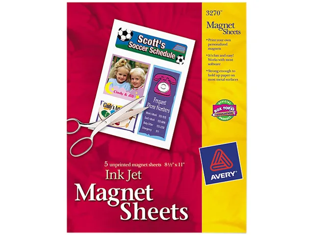 Avery Avery 3270 Printable Inkjet Magnet Paper 8.5 x 11 in White 5 sheets — product photo