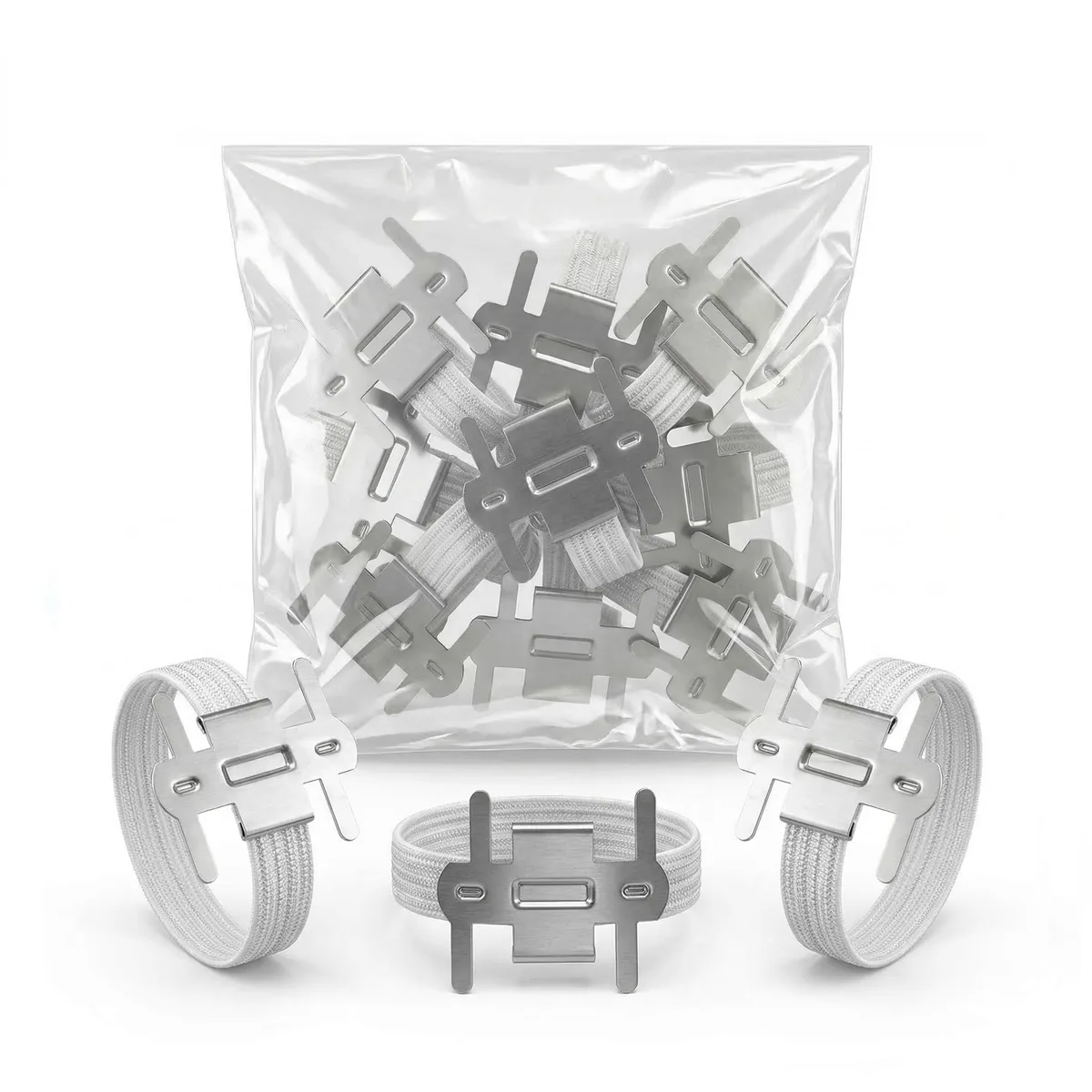  Royal Imports Corsage Wristlet Band Silver 12pk — product photo