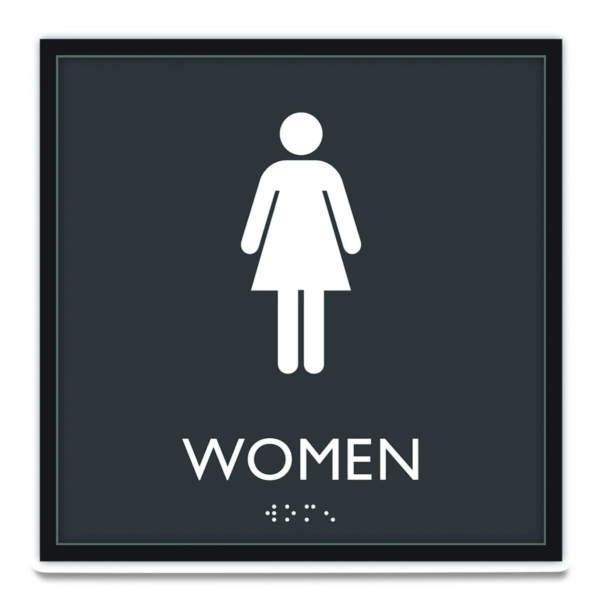 U. S. Stamp &amp; Sign U. S. Stamp &amp; Sign Women Restroom Sign 8 x 8 Clear/White — product photo