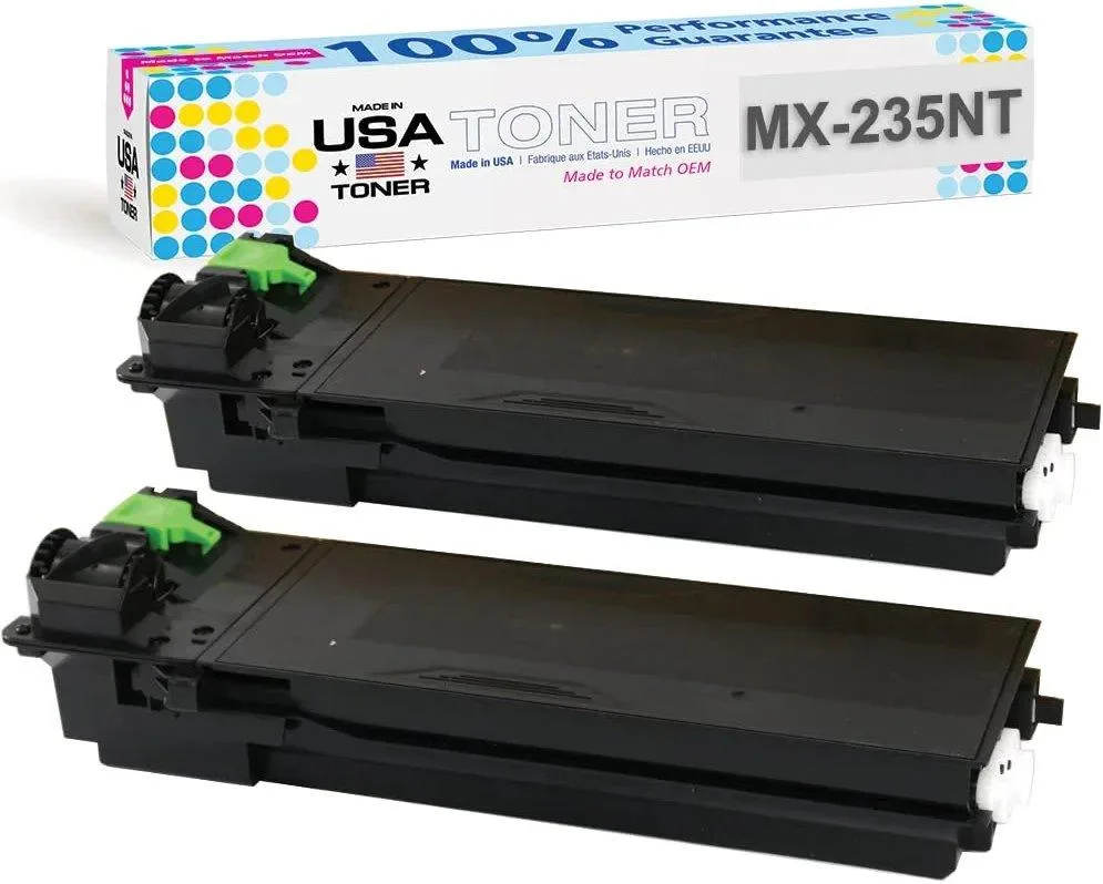 MADE IN USA TONER MADE IN USA TONER Compatible Black Toner Cartridge 2 Pack for Sharp MX235NT — product photo
