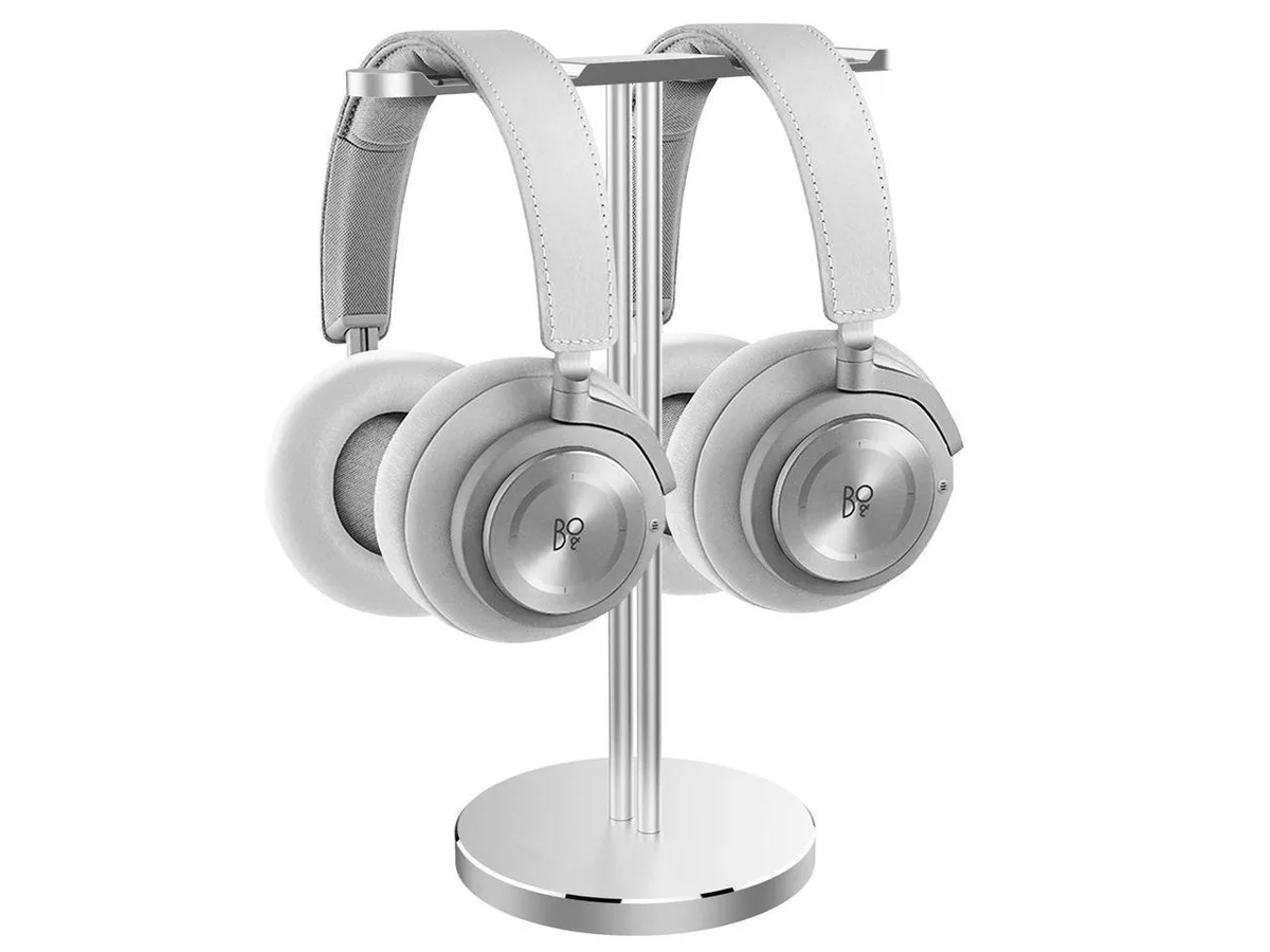 BONAEVER BONAEVER Dual Aluminum Headphones Stand Silver 10" 3.7 — product photo