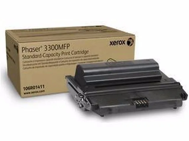 Rectangular black toner cartridge labeled 106R01411 for Phaser 3300MFP