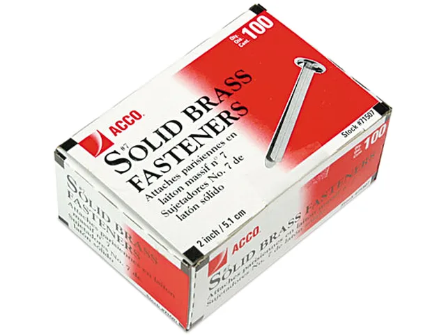 ACCO ACCO 71507 Brass Prong Paper Fasteners 100/Box — product photo
