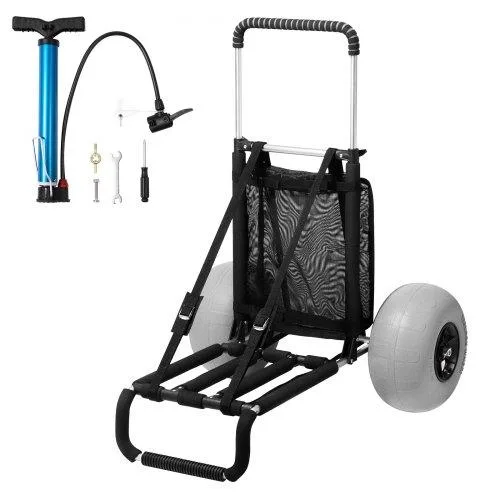 VEVOR VEVOR Beach Dolly 29.9" x 15.4" Deck 12" Balloon Wheels 165 lbs Adjustable 27" to 44.7 — product photo