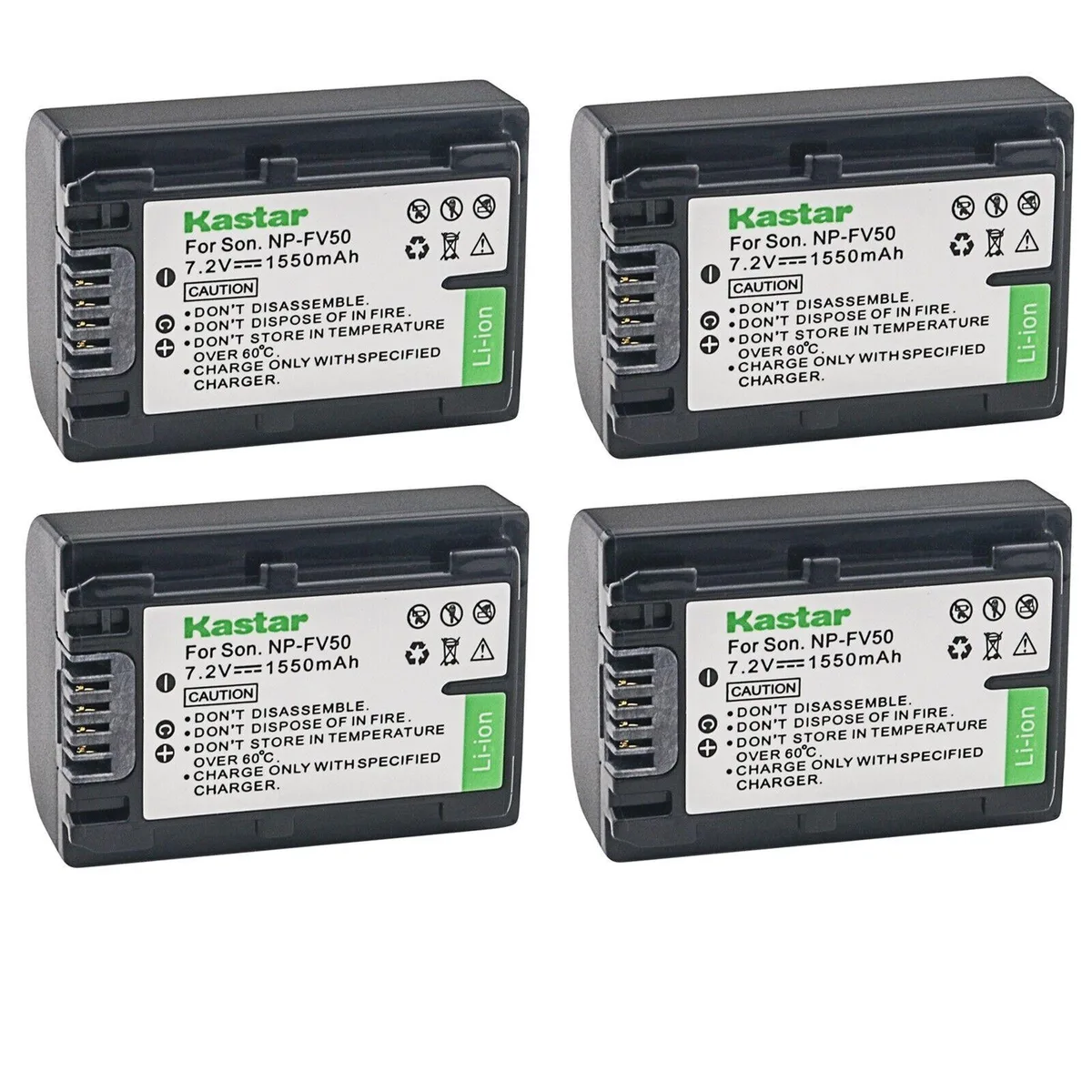 Kastar Kastar NP-FV50 4-Pack 7.2V 1550mAh Camera Battery — product photo