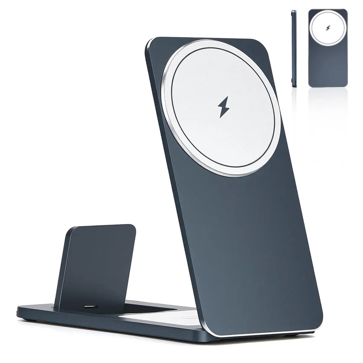GrandMil Gm-3in1-001 3-in-1 Foldable Magnetic Wireless Charger Silver Grey 15W — product photo
