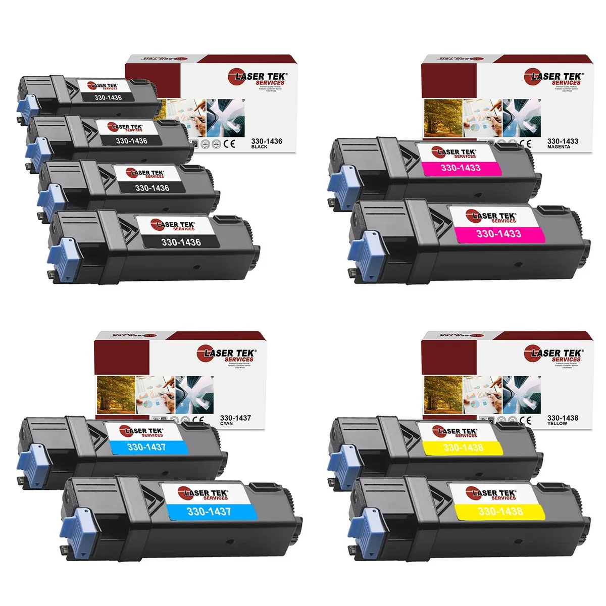 Laser Tek Services Laser Tek Services 2130 Compatible Toner Cartridge 10PK Black Cyan Magenta Yellow 2500 pages — product photo