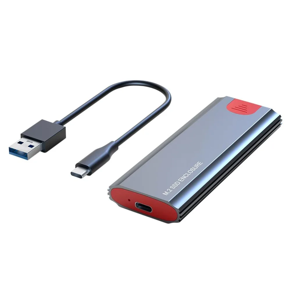 YINGHUA YINGHUA M.2 SATA NVMe USB-C Enclosure Grey C-A Cable — product photo