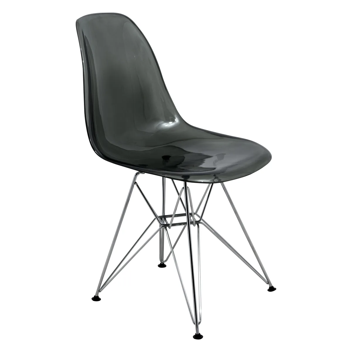 LeisureMod LeisureMod Cresco Transparent Black Eiffel Dining Chair — product photo