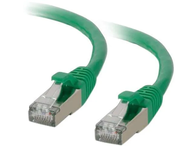 Green Cat6 shielded Ethernet patch cable with snagless connectors