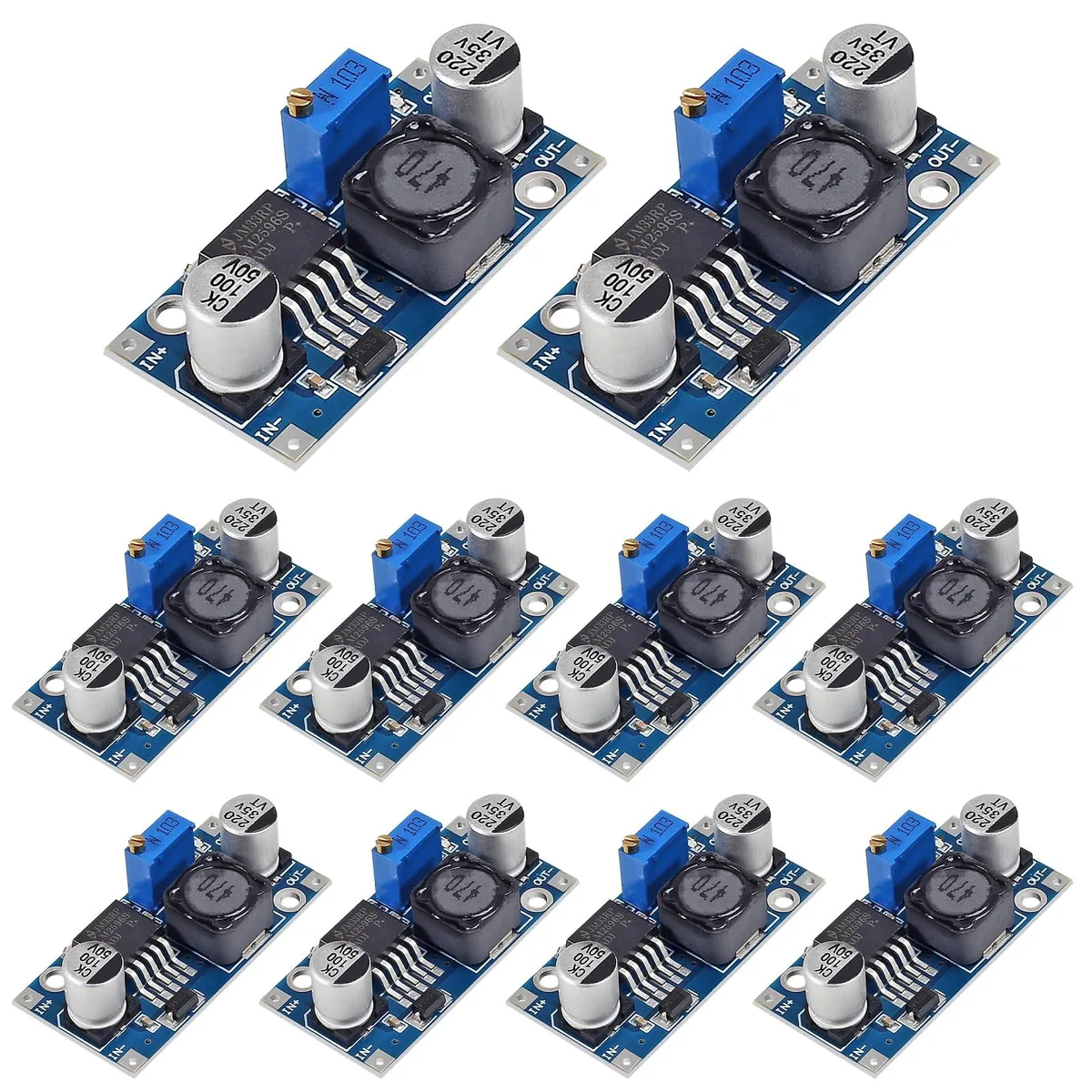 KEHIPI KEHIPI LM2596 10-pack DC-DC buck converter 3-40V to 1.5-35V 3A power adapter — product photo