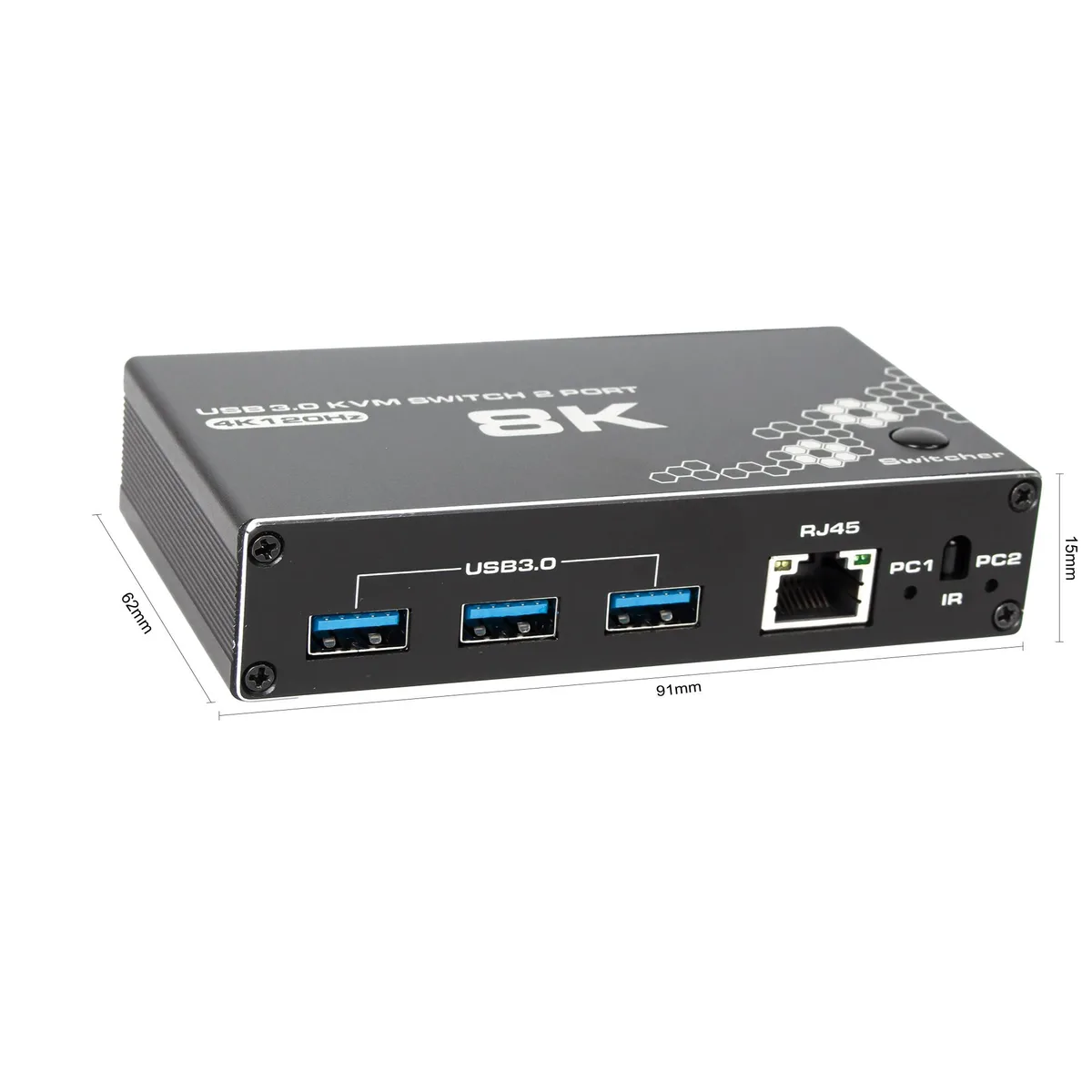 LUOM LUOM OZK1-New 2-Port 4K 120Hz HDMI USB KVM Switch with RJ45 — product photo