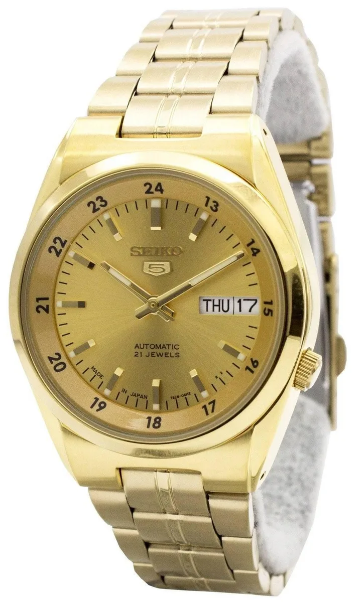 Seiko Seiko 5 Automatic 21 Jewels Gold Tone Dial SNK574J1 30M Men's Watch — product photo