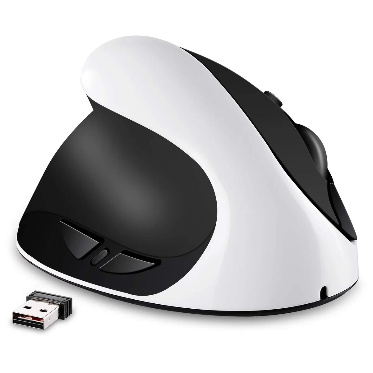 ARENTI ARENTI Left-Handed Vertical Wireless Mouse 2.4G 800/1200/1600 DPI White — product photo