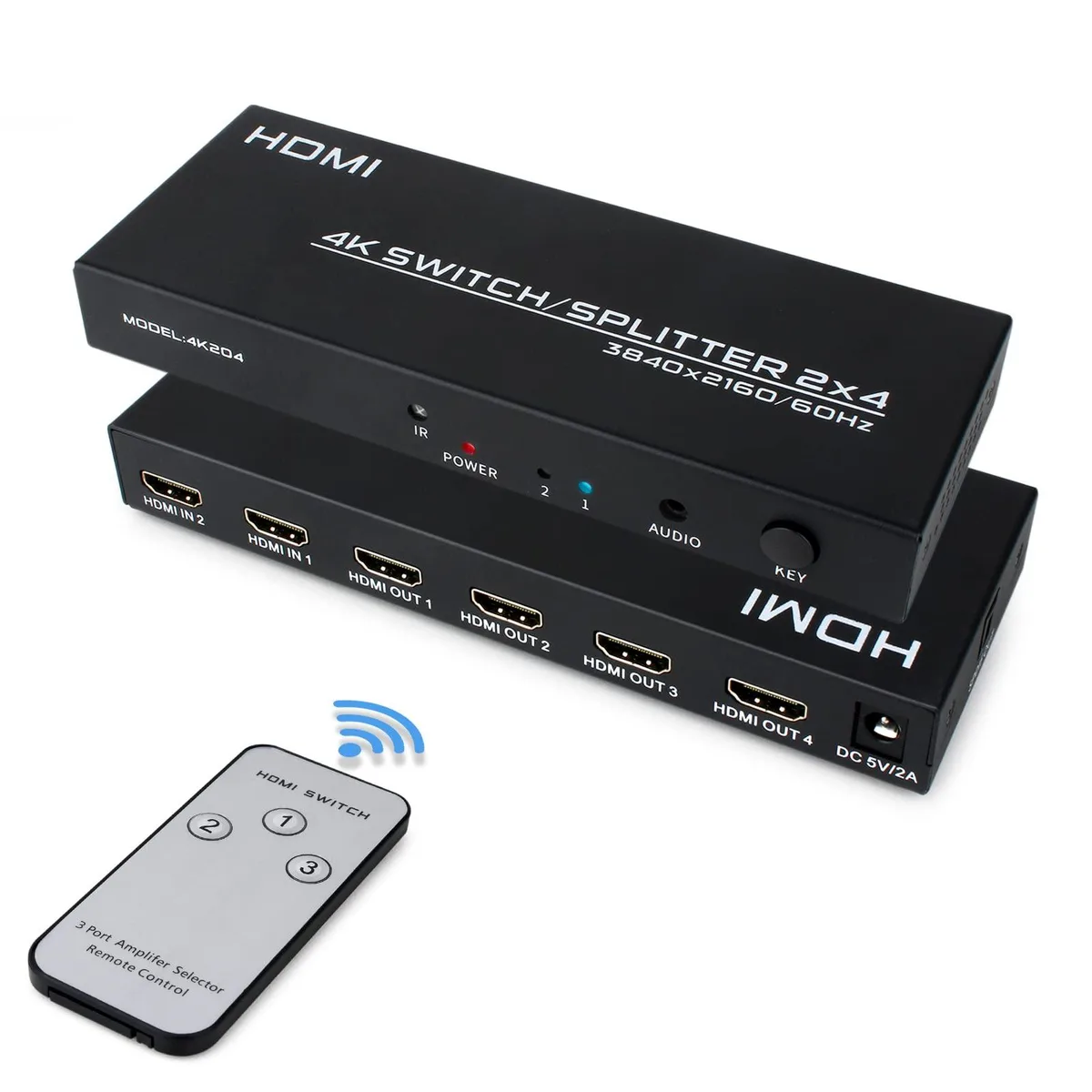 Vszerda Vszerda 2x4 HDMI Matrix Switch 4K 60Hz 3.5mm SPDIF Audio — product photo