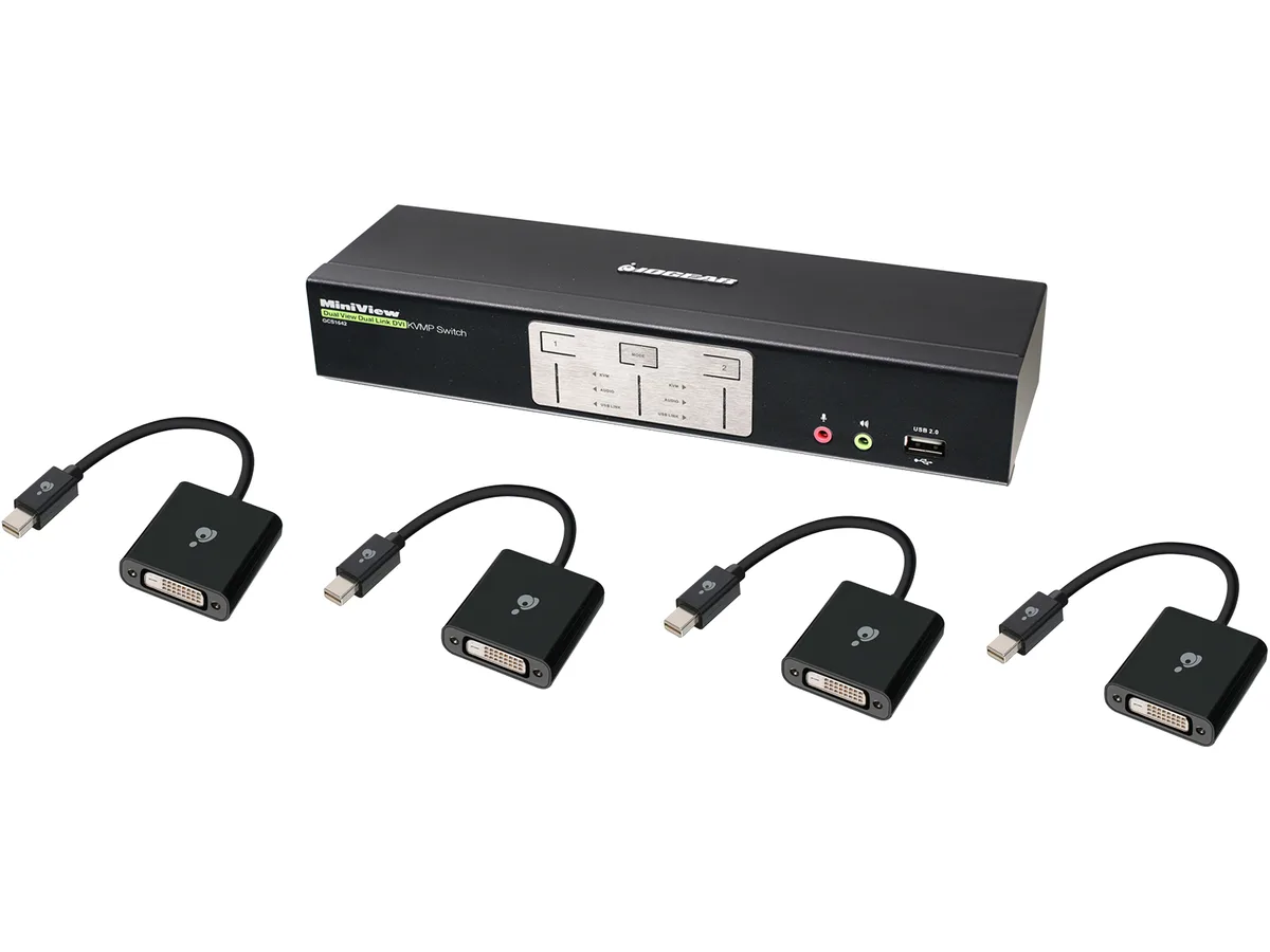 IOGEAR IOGEAR GCS1642MDPKIT 2-Port Dual-Link DVI Mini DisplayPort KVM Switch — product photo